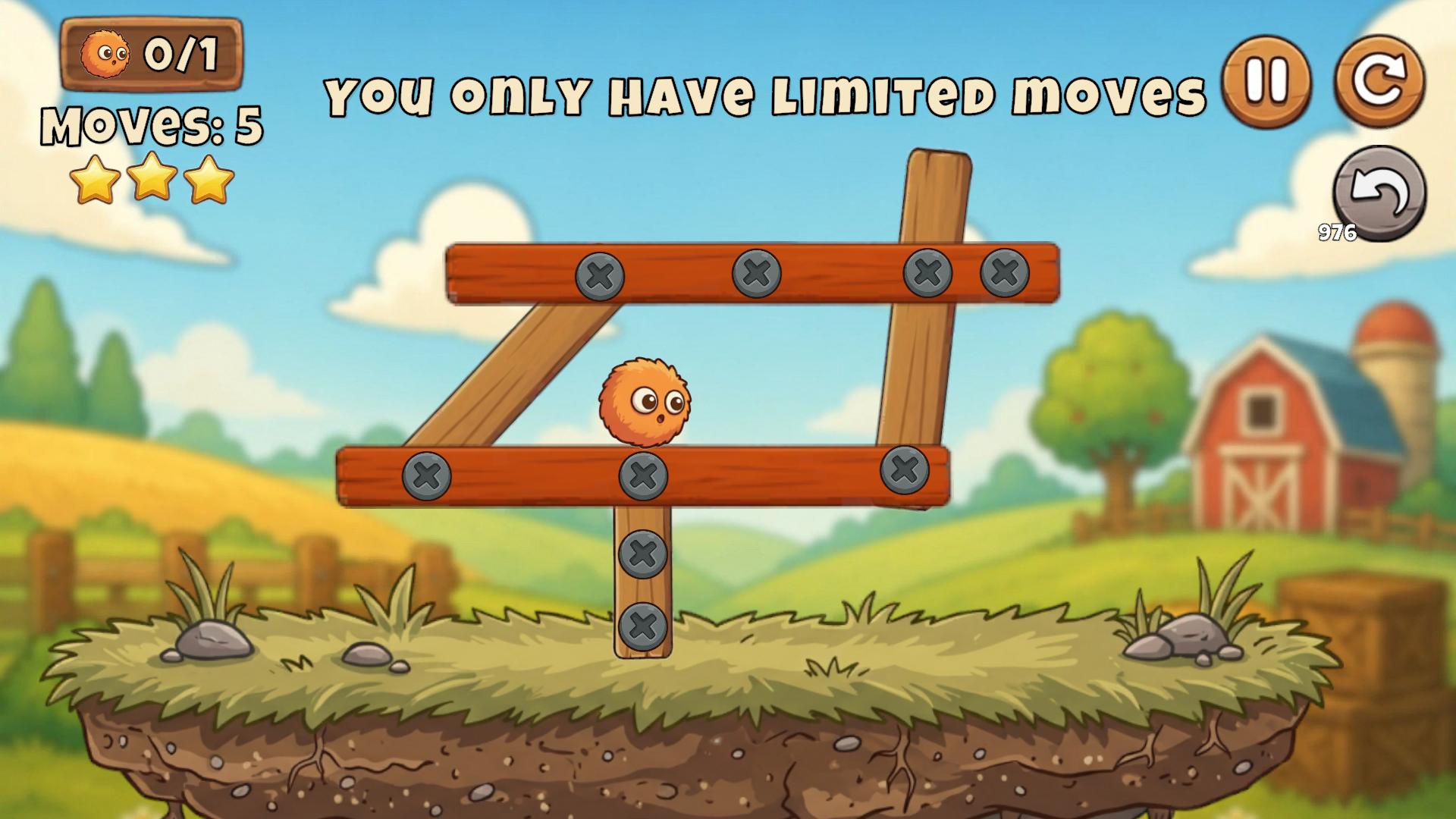 Planked! gameplay — Limited moves, three-star runs